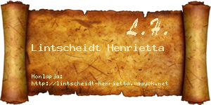 Lintscheidt Henrietta névjegykártya